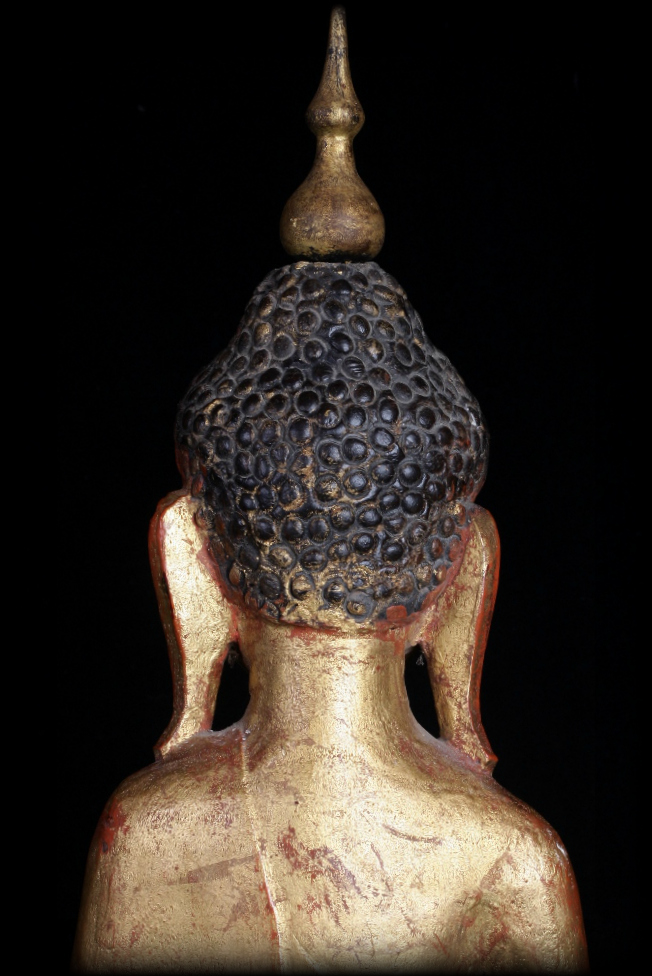 Extremely Rare 19C Wood Burmese Shan Buddha #A041